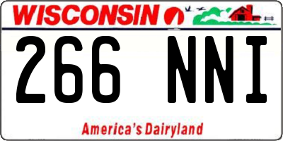 WI license plate 266NNI