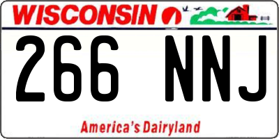 WI license plate 266NNJ