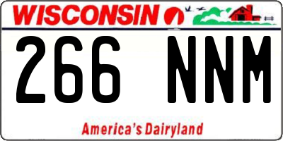 WI license plate 266NNM