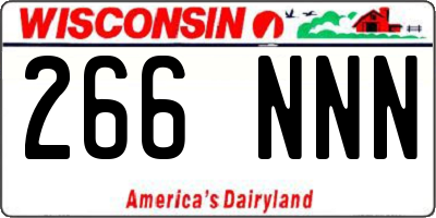 WI license plate 266NNN