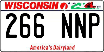 WI license plate 266NNP