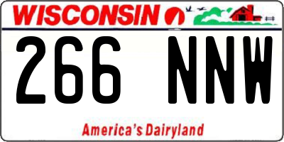 WI license plate 266NNW