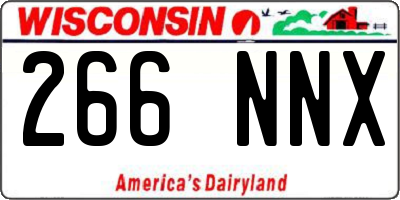 WI license plate 266NNX