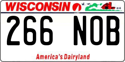 WI license plate 266NOB