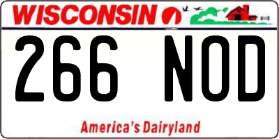 WI license plate 266NOD