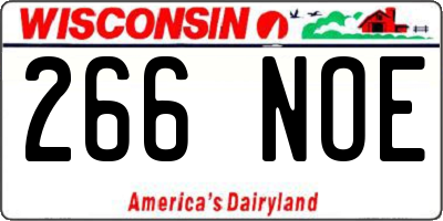 WI license plate 266NOE