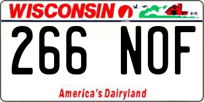 WI license plate 266NOF
