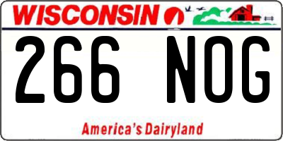 WI license plate 266NOG
