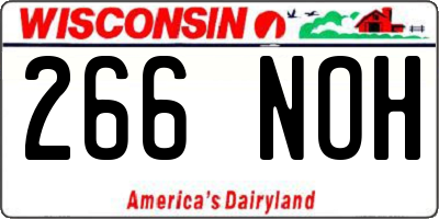 WI license plate 266NOH