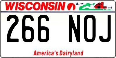 WI license plate 266NOJ