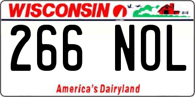 WI license plate 266NOL