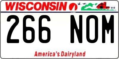 WI license plate 266NOM
