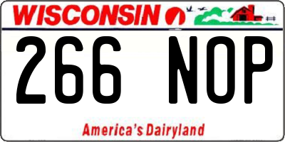WI license plate 266NOP