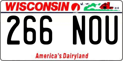 WI license plate 266NOU