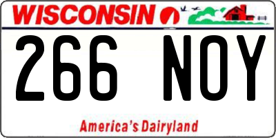 WI license plate 266NOY