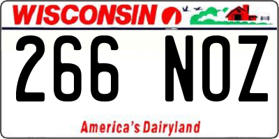 WI license plate 266NOZ