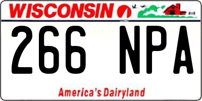 WI license plate 266NPA
