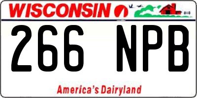 WI license plate 266NPB