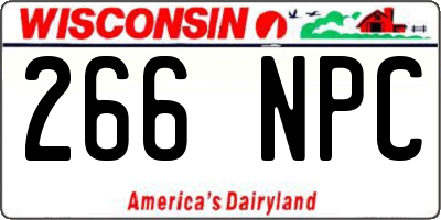 WI license plate 266NPC