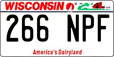 WI license plate 266NPF