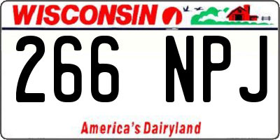 WI license plate 266NPJ