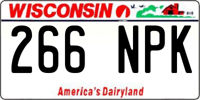WI license plate 266NPK