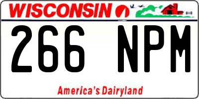 WI license plate 266NPM