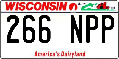 WI license plate 266NPP