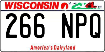 WI license plate 266NPQ