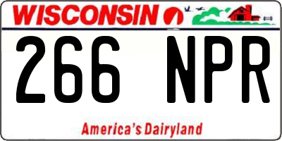 WI license plate 266NPR