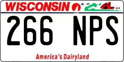 WI license plate 266NPS