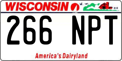 WI license plate 266NPT
