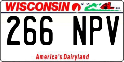 WI license plate 266NPV