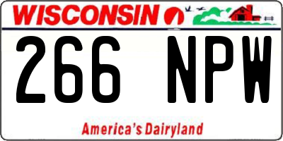 WI license plate 266NPW