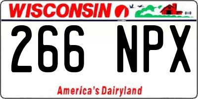 WI license plate 266NPX