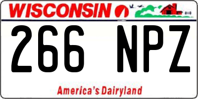 WI license plate 266NPZ