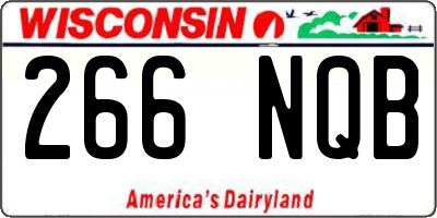 WI license plate 266NQB