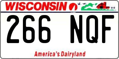 WI license plate 266NQF