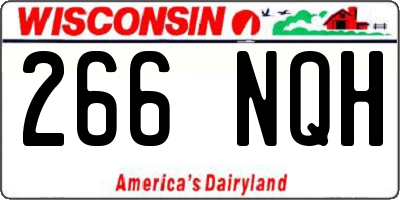 WI license plate 266NQH
