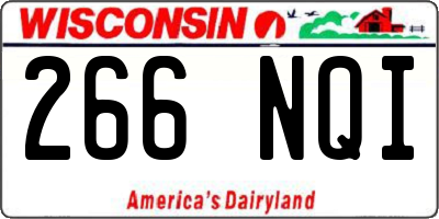 WI license plate 266NQI