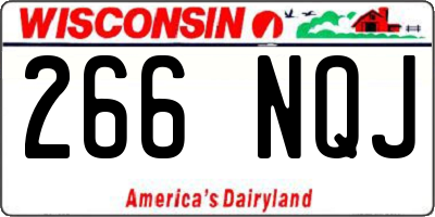 WI license plate 266NQJ