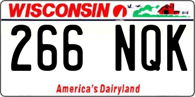 WI license plate 266NQK