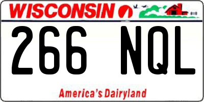 WI license plate 266NQL
