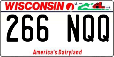 WI license plate 266NQQ