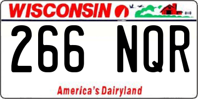 WI license plate 266NQR