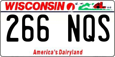 WI license plate 266NQS