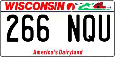 WI license plate 266NQU