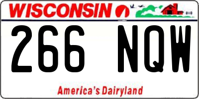 WI license plate 266NQW