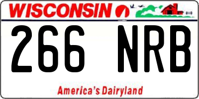 WI license plate 266NRB