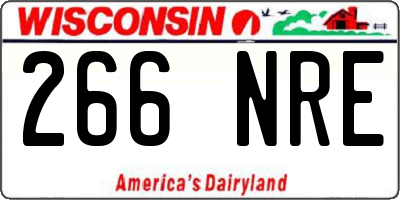 WI license plate 266NRE